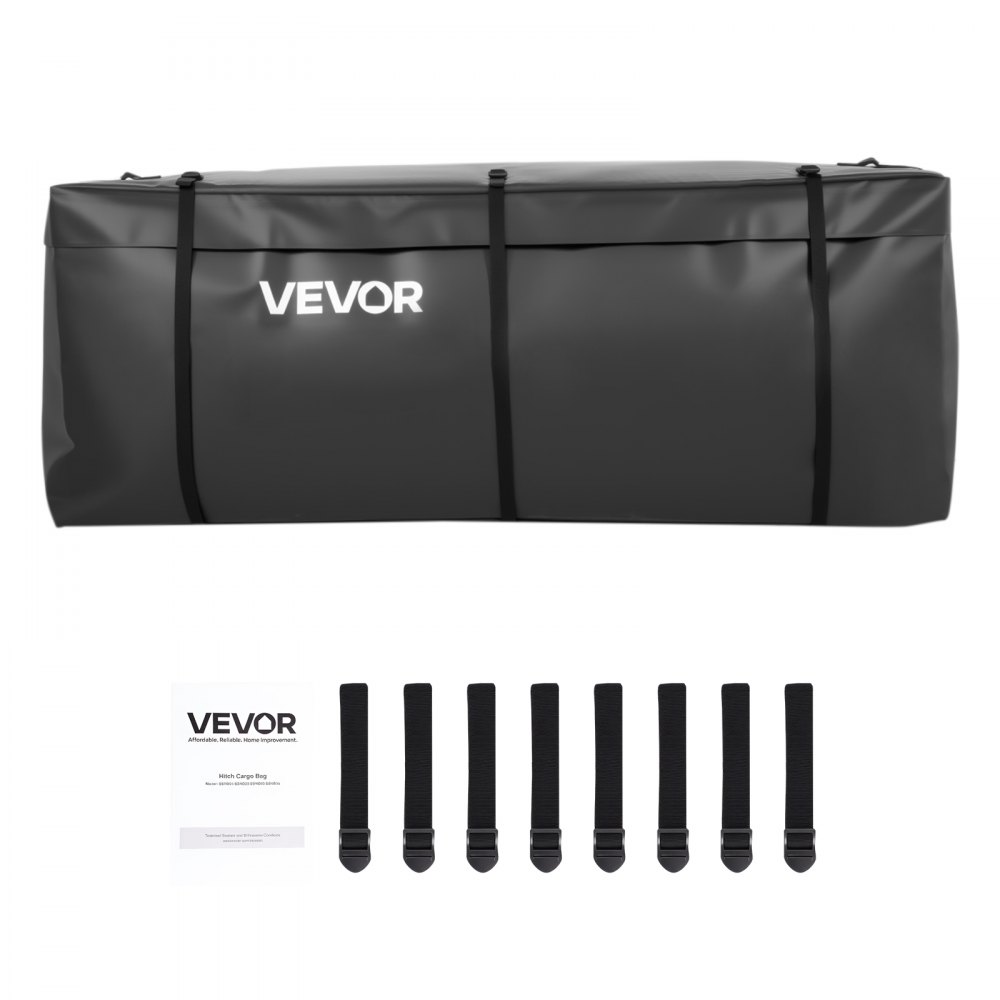 VEVOR Gepäckträgertasche für Anhängerkupplung aus wasserdichtes 840D-PVC (0,34 m³), Gepäcktasche zur Aufbewahrung auf der Ladefläche von Lkws mit verstärkten Gurten für PKW SUVs Vans Schwarz