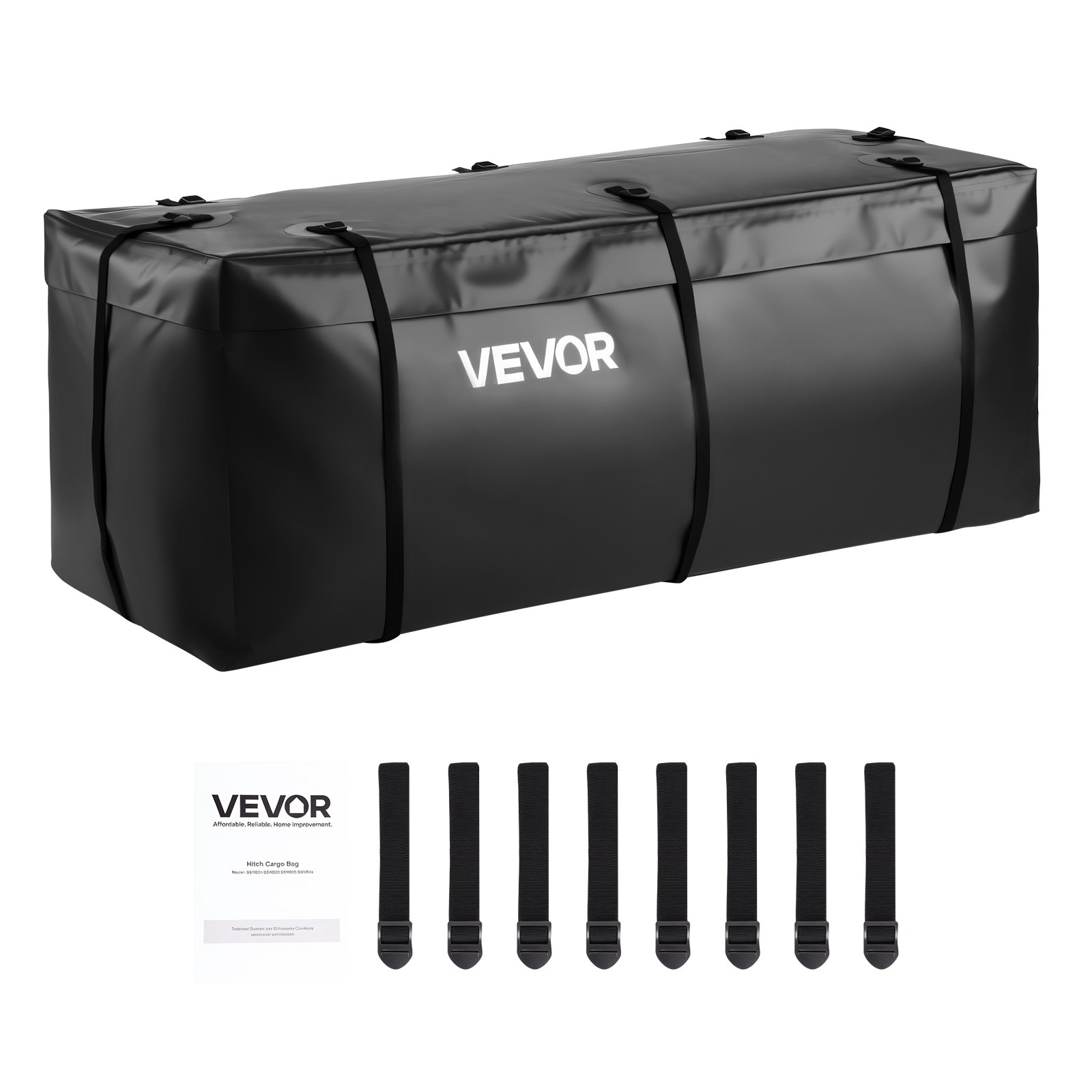 VEVOR luggage rack bag for towbar made of waterproof 840D PVC (0.34 m³), luggage bag for storage on the loading area of trucks with reinforced straps for cars, SUVs and vans, black