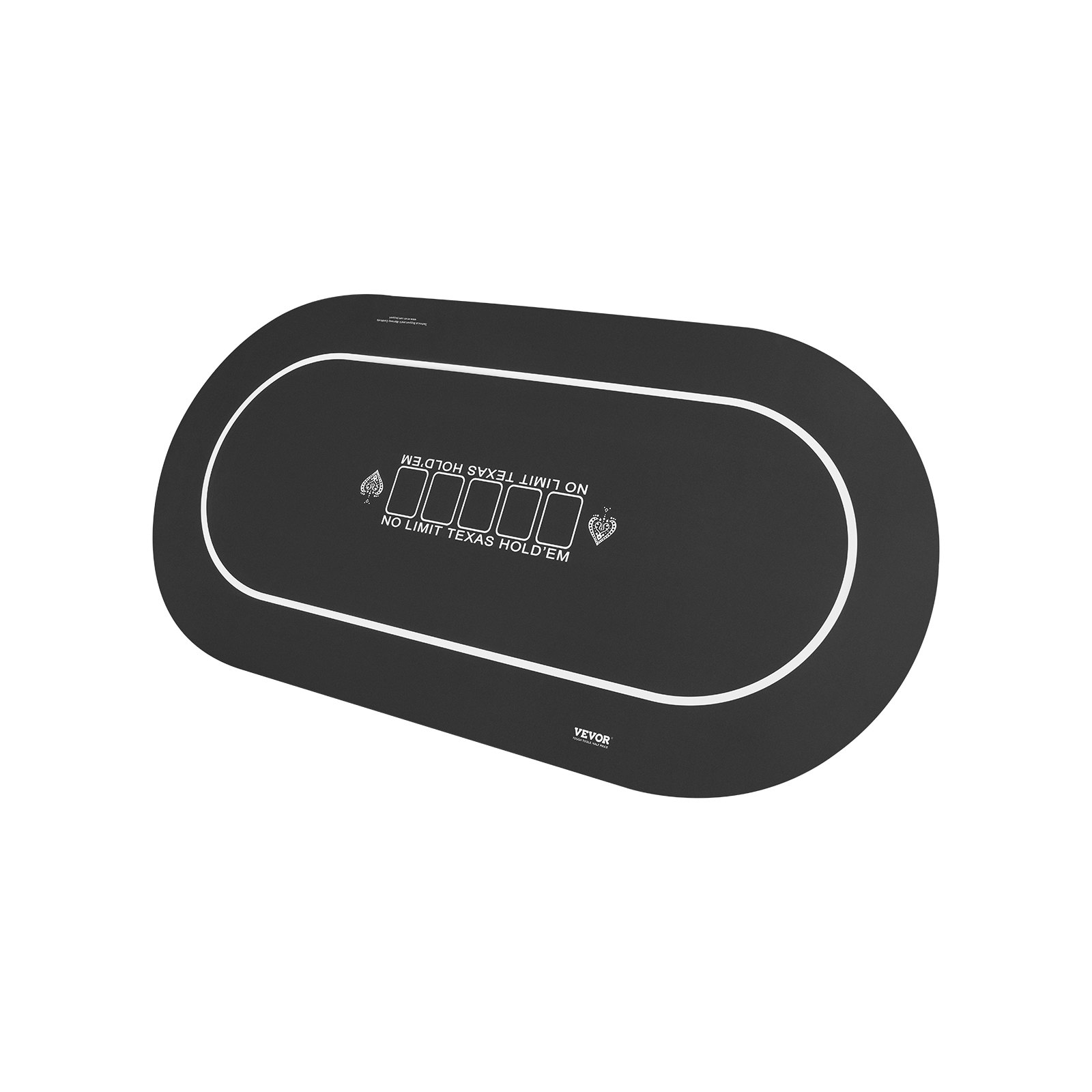 VEVOR Pokermatte Pokertischplatte, 180 x 90 cm Pokertischauflage, 6–8 Spieler, faltbare Pokertischplatte mit Tragetasche, tragbarer Pokertisch Pokerteppich für Pokerspiele, Pokerraum, oval, schwarz
