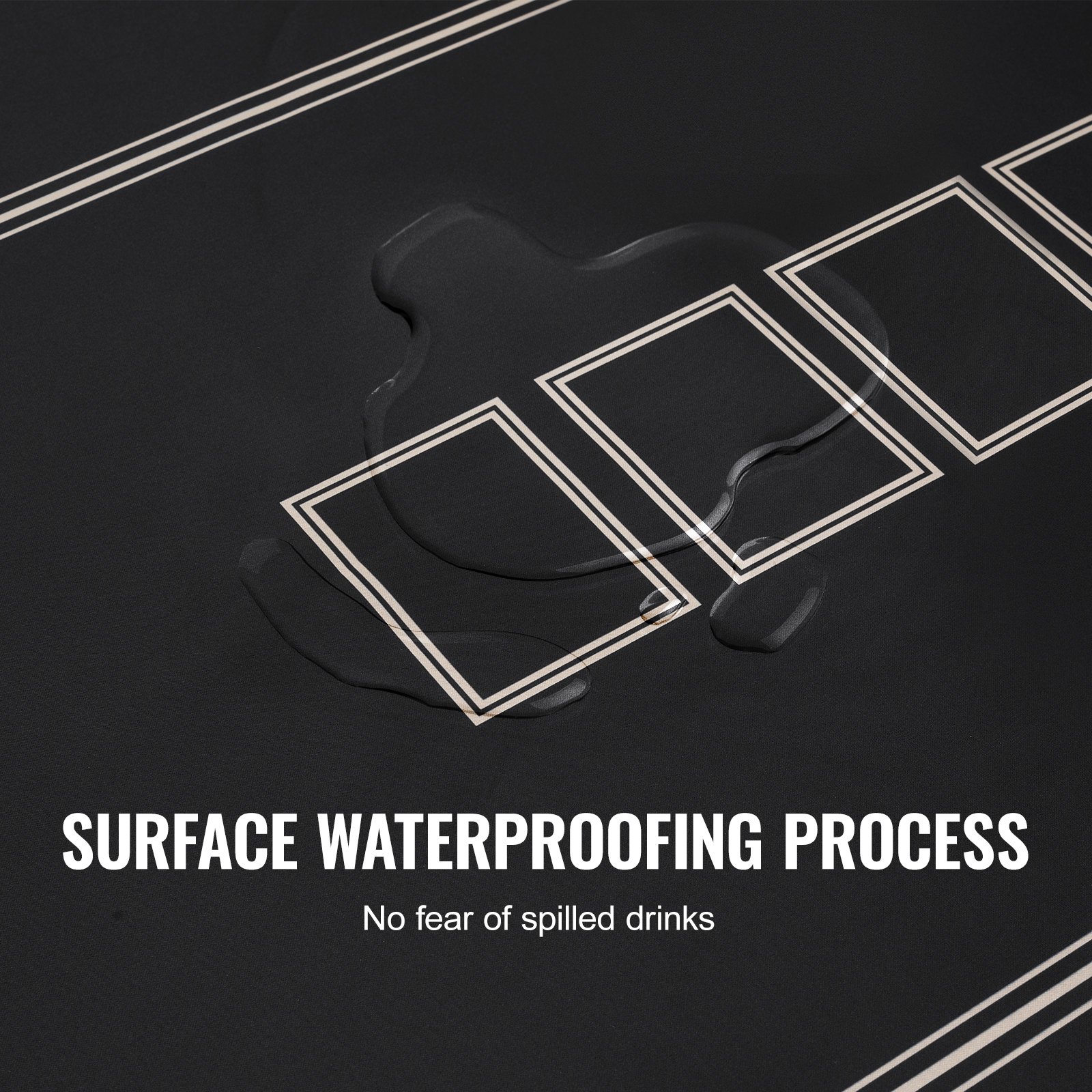 VEVOR Pokermatte Pokertischplatte, 180 x 90 cm Pokertischauflage, 6–8 Spieler, faltbare Pokertischplatte mit Tragetasche, wasserdichter Pokerteppich für Pokerspiele, Pokerraum, rechteckig, schwarz