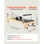VEVOR Pilates Reformer Trainingsgerät aus Holz für den Einsatz im Heim-Fitnessstudio, Pilates-Bett mit doppeltem Widerstand – Feder & Kordel, Ausrüstung mit Sitzbox , bis zu 181,44 kg