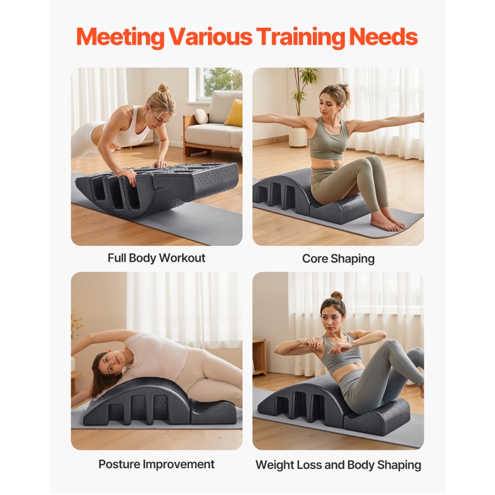 VEVOR Pilates Wirbelsäulenkorrektor Yoga Zubehör für Heim-Fitnessstudio, Fitness-Trainingsgerät aus Schaumstoff, gekrümmtes Fitness-Körpertrainingsgerät, für Wirbelsäulenübungen Gleichgewicht