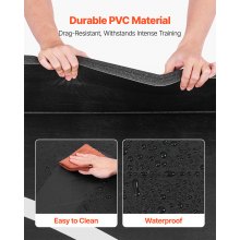 VEVOR Kampfsportmatte 3 x 3 m für Workouts im Heim-Fitnessstudio, wasserfeste aufrollbare Trainingsmatten Fitnessmatte für Gymnastik Tatami Jiu-Jitsu MMA Judo Boxen, Sportmatte Yogamatte Schwarz