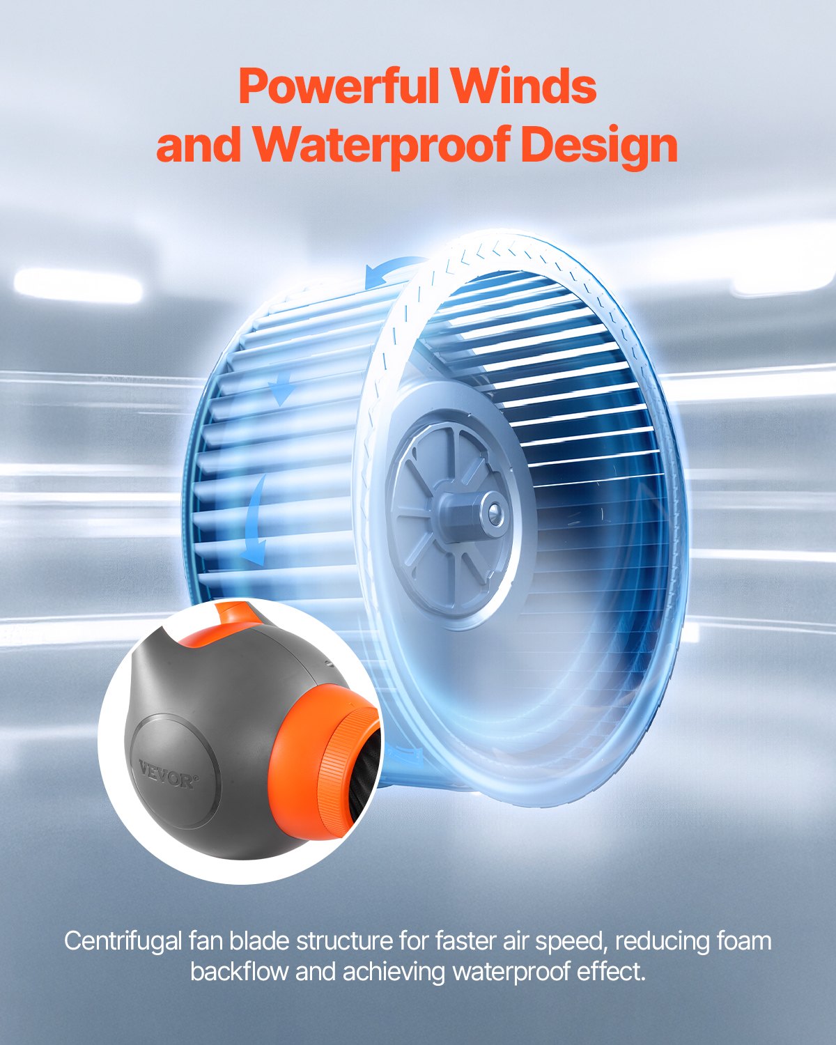 VEVOR Schaumparty Maschine, 115 W Schaummaschine, Schaummacher mit Stativständer, Seifenblasenmaschine, für Garten, Pool, Outdoor-Events, Geburtstage, Feiern & Partys, Grau & Orange