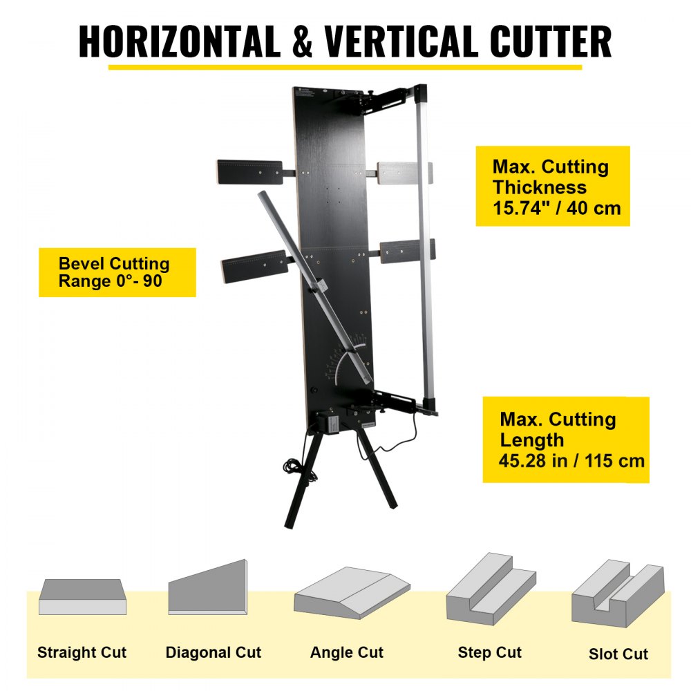 VEVOR Styroporschneider 200W Styrocutter 127cm max. Länge 0-90 ° mit Ständer