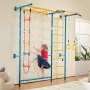 VEVOR Sprossenwand Turnwand Klettergerüst für Kleinkinder, 7-in-1-Kletterspielset mit schwedischer Leiter aus Karbonstahl, Klimmzugstange & Strickleiter & Turnringen 100 kg belastbar mehrfarbig