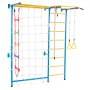 VEVOR Sprossenwand Turnwand Klettergerüst für Kleinkinder, 7-in-1-Kletterspielset mit schwedischer Leiter aus Karbonstahl, Klimmzugstange & Strickleiter & Turnringen 100 kg belastbar mehrfarbig