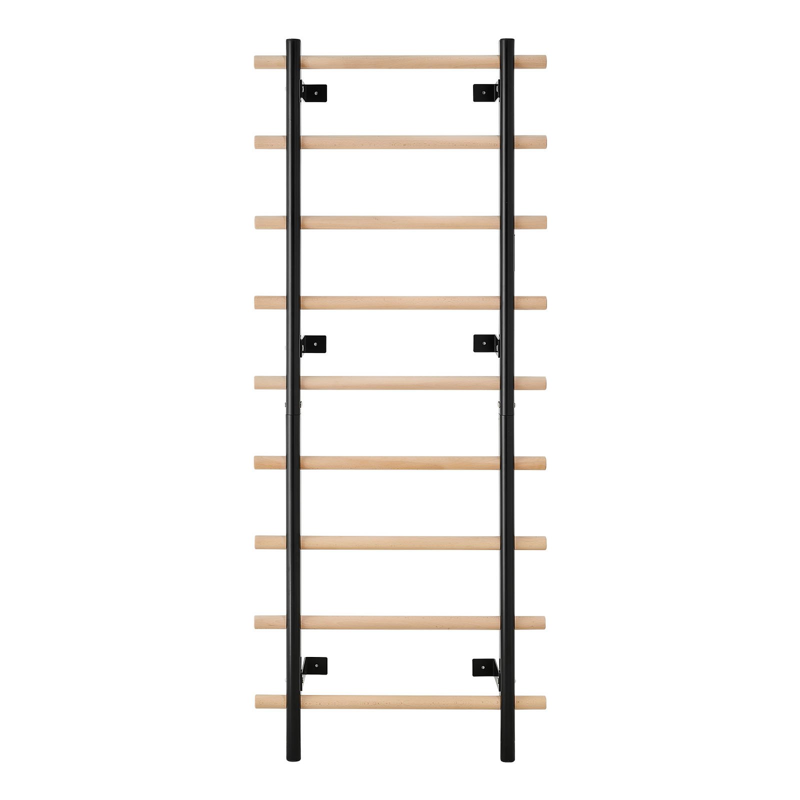 VEVOR schwedische Leiterwand 9-stufiges Kletterspielzeug Wandturnhalle aus Massivholz + Karbonstahl 150 kg belastbares Indoor-Klettergerüst mit 8 x 8 cm Power Rack-Zubehör Turnreck