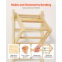 VEVOR schwedische Leiterwand 4 in 1 8-stufiges Kletterspielzeug aus Massivholz 100 kg belastbares Indoor-Klettergerüst mit Turnringen Klimmzugstange Strickleiter Wandleiter
