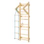 VEVOR schwedische Leiterwand 4 in 1 8-stufiges Kletterspielzeug aus Massivholz 100 kg belastbares Indoor-Klettergerüst mit Turnringen Klimmzugstange Strickleiter Wandleiter