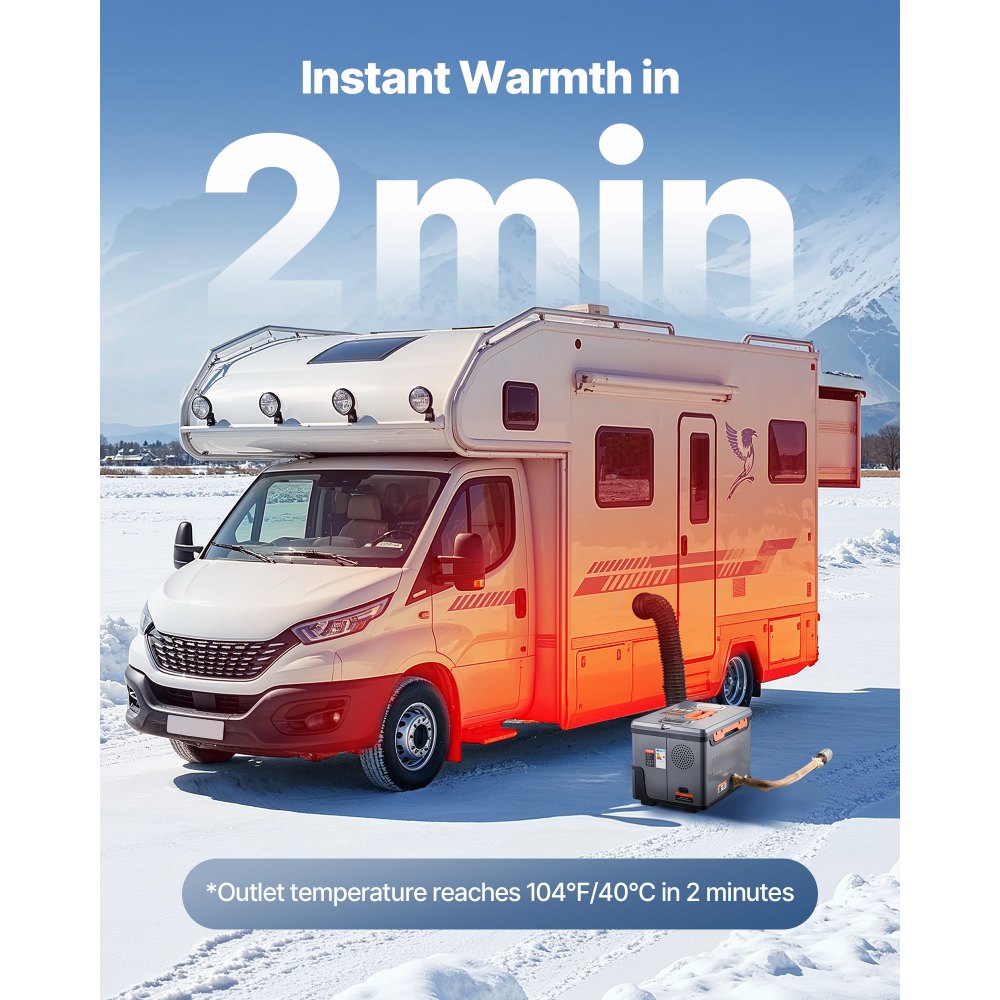 VEVOR Dieselheizung 8 kW DC 12 V/24 V, tragbarer All in One Diesel-Lufterhitzer mit Bluetooth-Steuerung & Fernbedienung & LCD-Bildschirm, 5 L Kraftstofftank für Lkw Wohnmobile