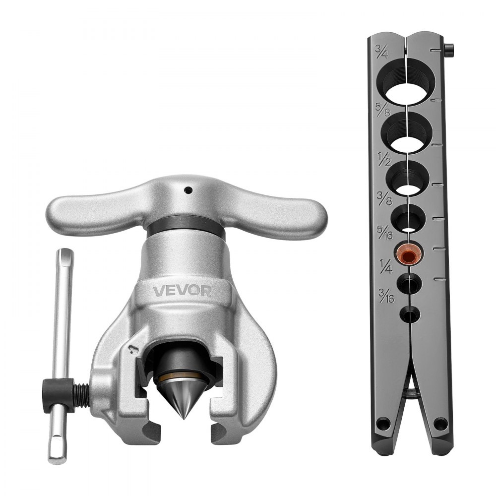 VEVOR 2 tlg. Bördelwerkzeuge Set, 45° Exzentrisches Bördelgerät für Einzelbördelung, HVAC-Bördel für 4,76-19,05 mm Kupfer- & Aluminiumrohre, Reparatursatz mit Werkzeugkasten für Kilmaanlagen Rohre