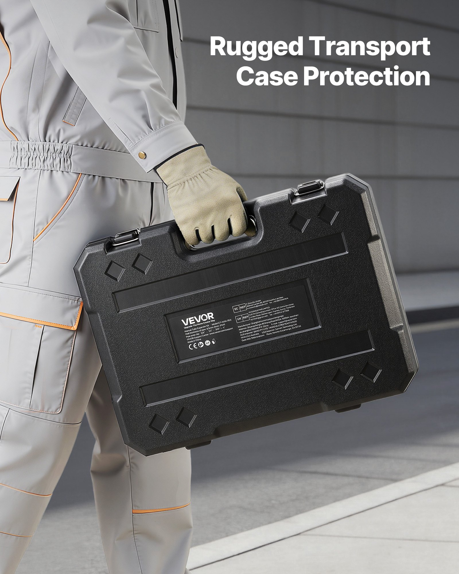 VEVOR 7 tlg. PEX-Rohrerweiterungswerkzeug-Set, Manueller Rohrexpander Satz mit 4 Formmatrizen für 9,52mm 12,7mm 19mm 25,4mm, PEX-Rohr-Expander mit Rohrschneider für Heizung & Wasserleitungssystem