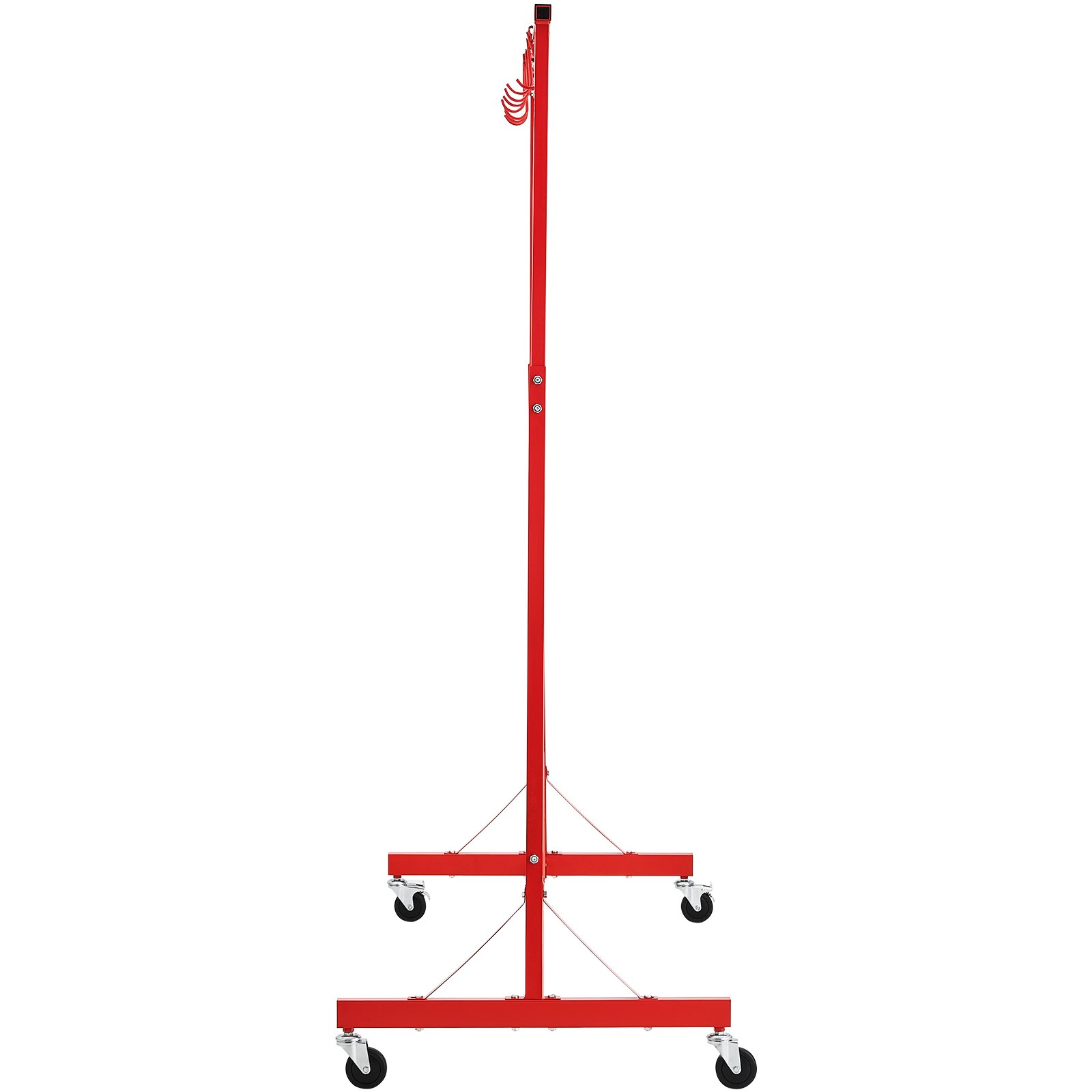 VEVOR Lackierständer, 1,5 - 2,1 m höhenverstellbar, 30 kg Tragkraft, Lackierständer für Autos, Lackiertrocknerständer mit 8 Haken und 4 Schwenkrädern, Karosserieständer für Autowerkstätten und Garagen