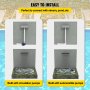 VEVOR Wasserfall Pool aus Edelstahl Wasserfall Fontäne 30x26x8cm Schwallbrause 37mm Wassereinlass Schwalldusche Robust und Korrosionsbeständig Kompatibel mit Tauchpumpen Ideal für Garten Hof Terrasse