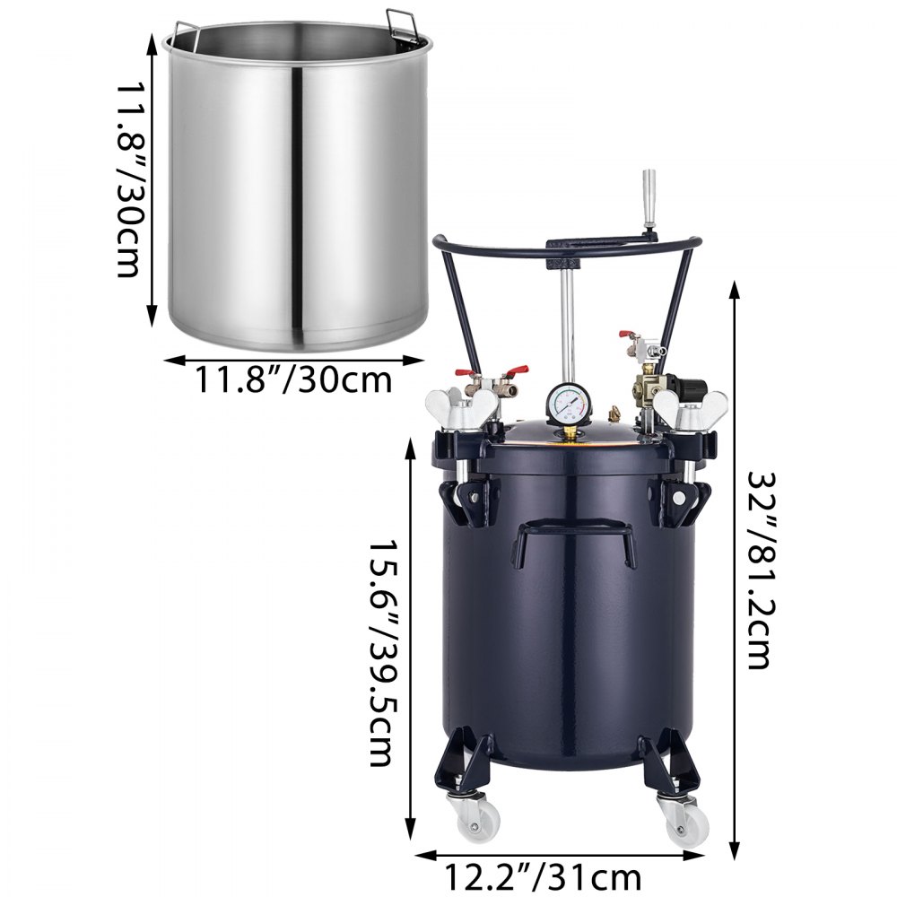 20l Spray Paint Pressure Pot Tank Adhesives 20-30 Psi Optimal Automotive