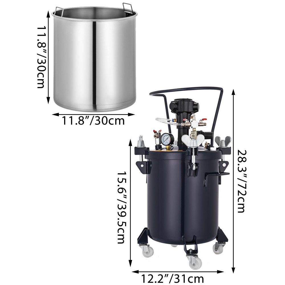 5gal 20l Farbspritzpistole Druckbehälter Rührwerk Lackierpistole Farbbehälter