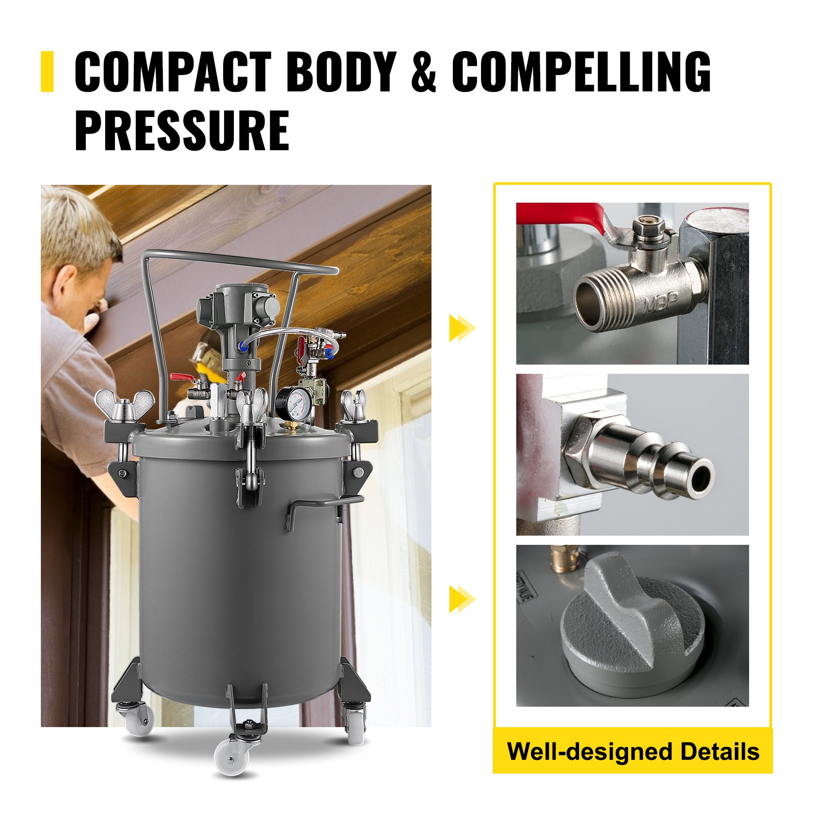 Vevor 20 L Profi Druckbehälter Farbspritzpistole Sprühfarbe Sprayer 60 Psi