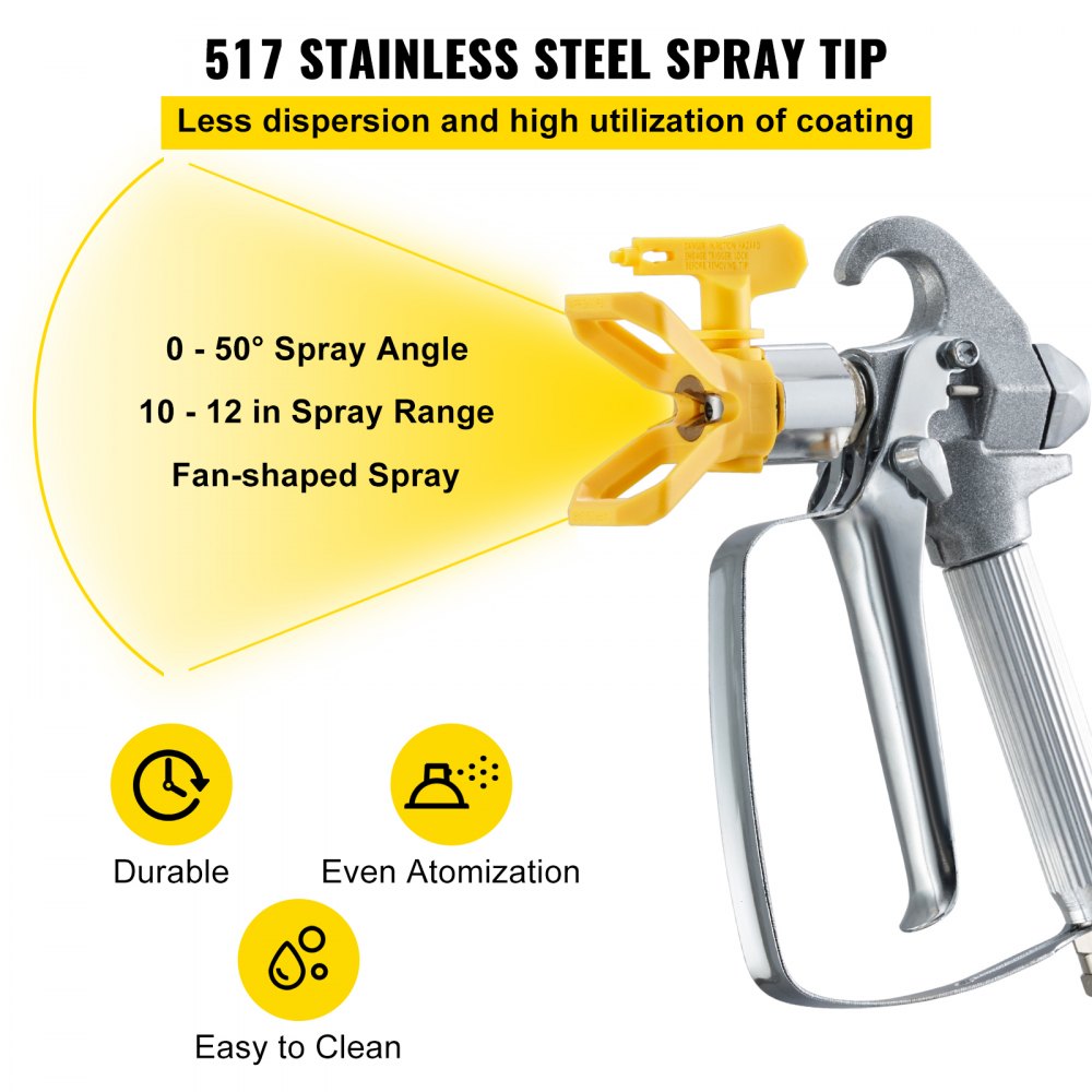 VEVOR Airless-Farbspritzschlauch-Set, 15m, 0.64cm Drehgelenk, 248 bar, mit 517-Spitze