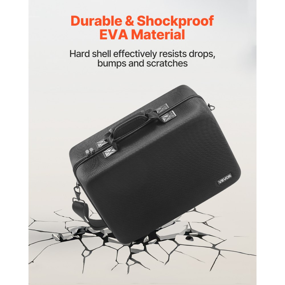 VEVOR PS5-Tragetasche, Reisetasche für Playstation 5, stoßfestes EVA, weiches Innenfutter & gepolsterte Trennwände für zusätzlichen Schutz, geräumiges Design mit Tragegriff, 395x190x250mm