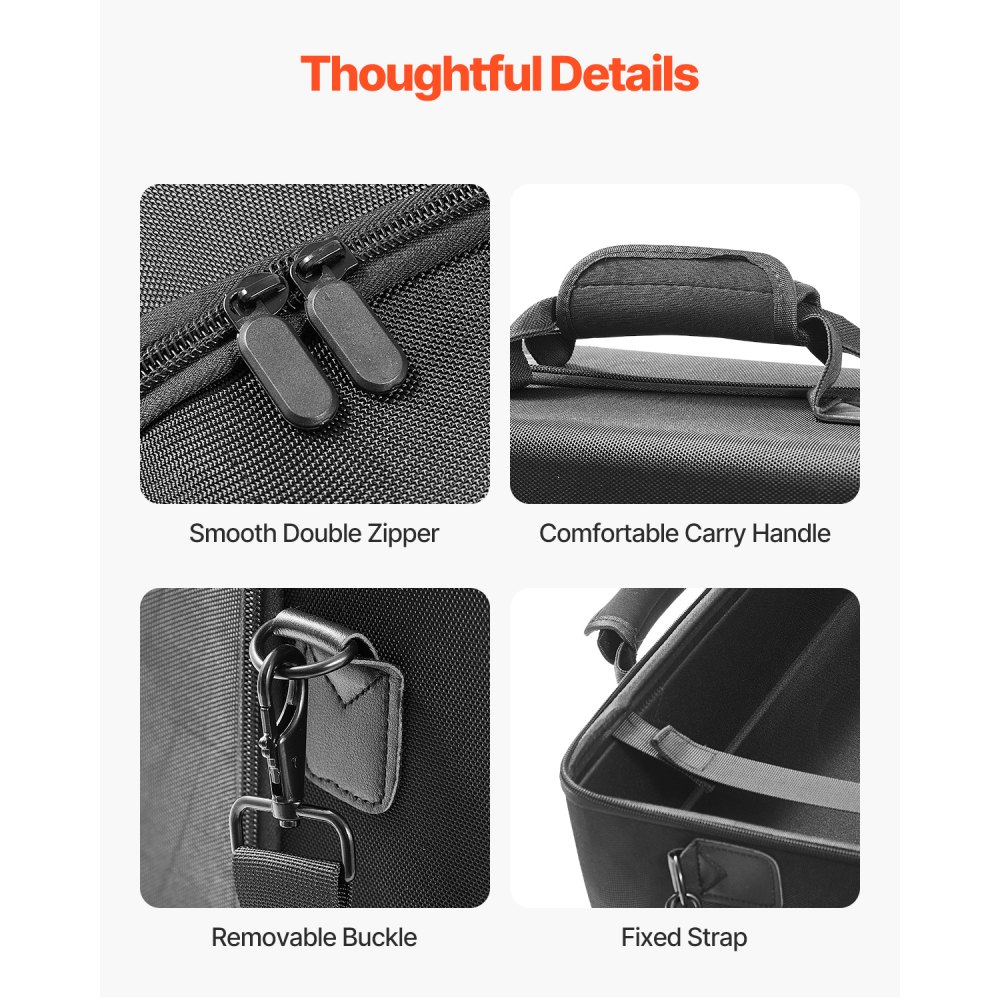 VEVOR PS5 Tragetasche, Reisetasche für Playstation 5, stoßfestes EVA, weiches Innenfutter & gepolsterte Trennwände für zusätzlichen Schutz, geräumiges Design mit Tragegriff, 420x210x300 mm