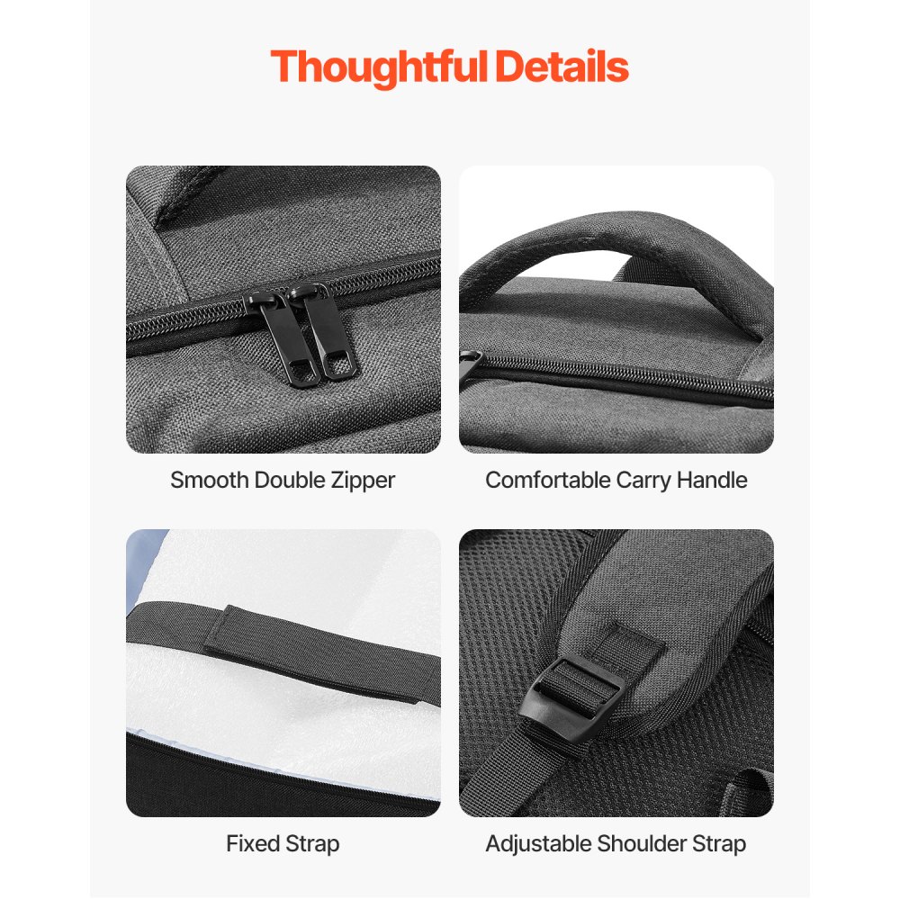 VEVOR PS5-Rucksack, Doppel-Schulter-Reisetasche für Playstation 5 & PS5 Slim, wasserdichtes Nylon, weiches Innenfutter & gepolsterte Trennwände für zusätzlichen Schutz, 450x100x360 mm