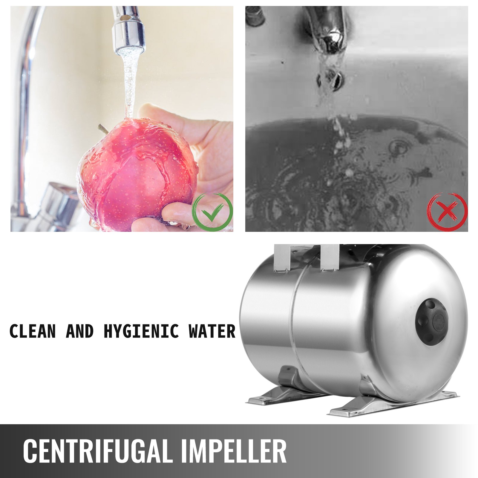 Vevor Wasserpumpe Hauswasserwerk Hauswasserpumpe 1000w 4350l/st. Gartenpumpe