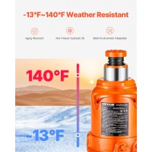 VEVOR Hydraulischer Wagenheber 20 t Stempelwagenheber Flaschenwagenheber mit 17-32 cm Hubbereich und 3-teiligem langem Griff, für Auto Pickup Lkw Wohnmobil Autoreparatur Industrietechnik