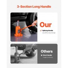 VEVOR hydraulischer Wagenheber 30 t Stempelwagenheber Flaschenwagenheber mit 285-475 mm Hubbereich und 3-teiligem langem Griff, für Auto Pickup Lkw Wohnmobil Autoreparatur Industrietechnik