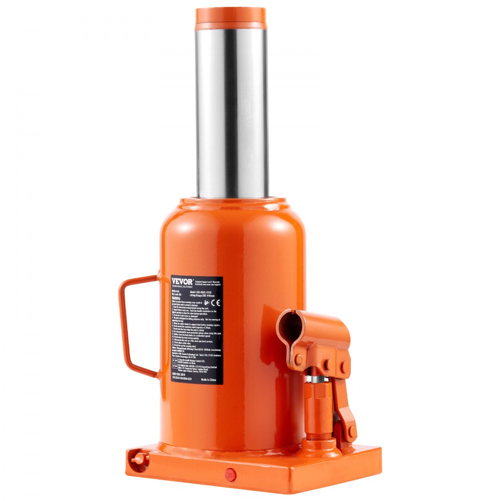 VEVOR hydraulischer Wagenheber, 50 t Stempelwagenheber Flaschenwagenheber mit 28-44 cm Hubbereich und 3-teiligem langem Griff, für Auto Pickup Lkw Wohnmobil Autoreparatur Industrietechnik