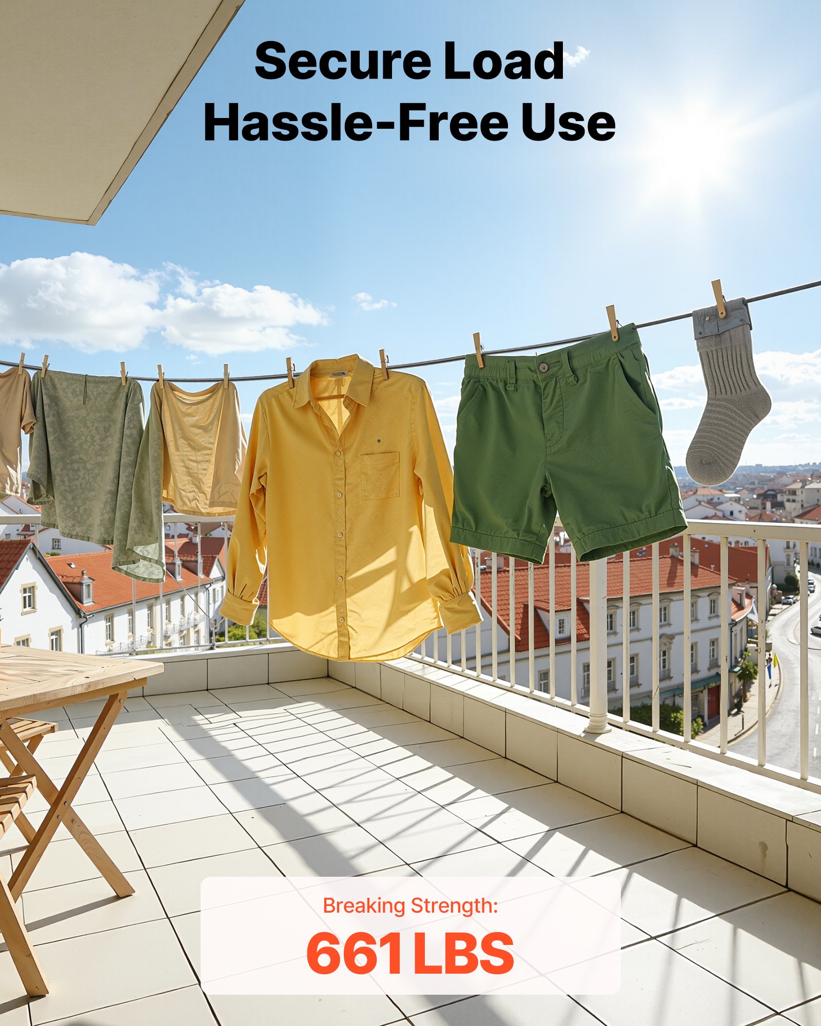 VEVOR Edelstahldrahtseil φ3,2 mm 30,5 m Länge, Drahtseil aus Edelstahl 304 mit einer Bruchlast von 2,94 kN, 7x7 Litzen Stahldraht, Geländerseil für Terrassengeländer, Gartenspaliere