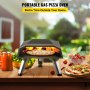 VEVOR BBQ Pizzaofen, 12 Zoll Pizza Pizzaofen Outdoor 644,6 x 400 x 311 mm Pizzaofen Gas 500 ℃ Grill Edelstahl Pizzaofen, Holzbackofen mit Pizzastein, Pizzaschaufel, Pizzaschneider, Schutztasche