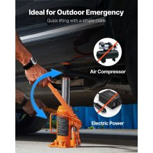 VEVOR hydraulischer Wagenheber Flaschenwagenheber 12 t 205–400 mm Hubbereich, Hochleistungs-Stempelwagenheber für Auto SUV Pickup Autoreparatur Hauslift landwirtschaftliche Geräte, Orange