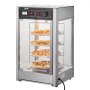 VEVOR Kommerzieller Speisenwärmer für 14-Zoll-Pizza, 4-stufiger Pizzawärmer mit rotierender Dampfheizung, 30℃~85℃ Temperaturregelung und Temperaturanzeige, 25 W Ofenlicht + obere LED für Pizzeria, Restaurant