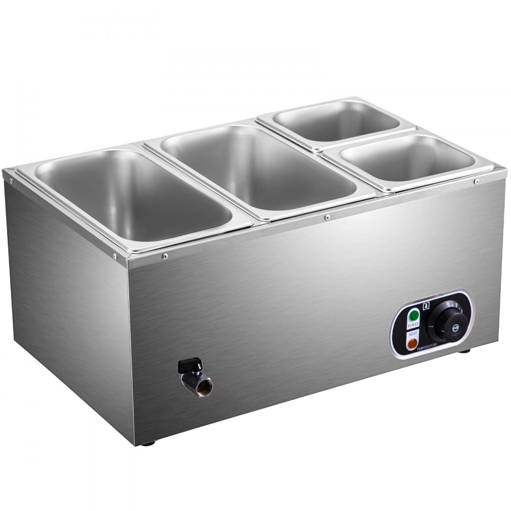 Vevor Speisewärmer Edelstahl Warmhaltebehälter 4xbehälter Wärmebehälter Set