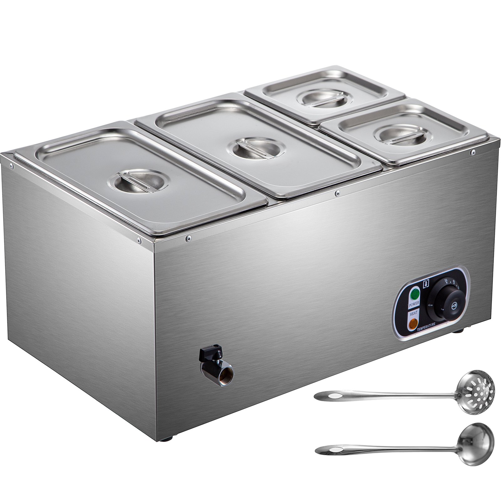 Vevor Speisewärmer Edelstahl Warmhaltebehälter 4xbehälter Wärmebehälter Set