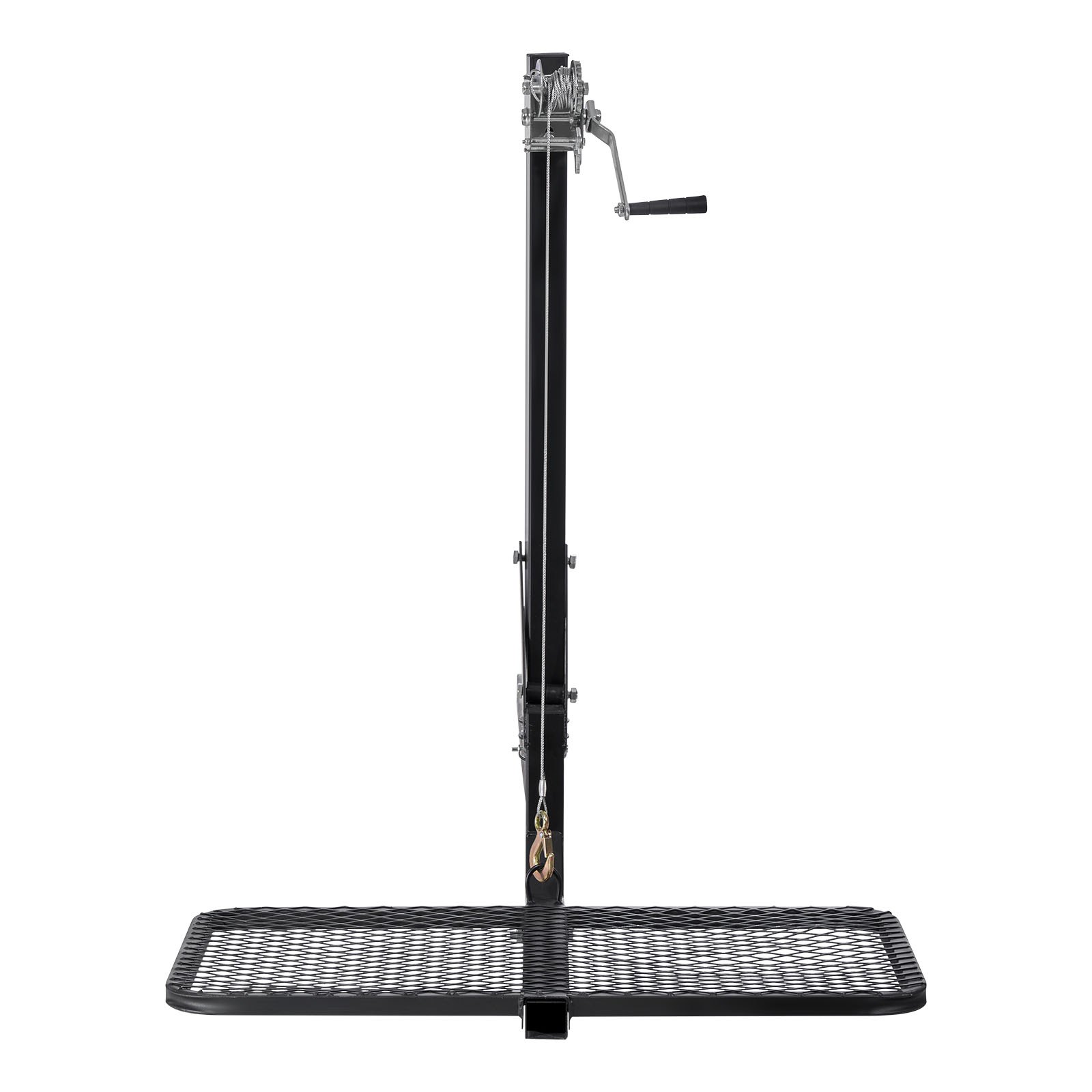 VEVOR Hitch Deer Hoist with Lifting System Platform, 300 lbs Load Capacity, Game Hoist Winch Lift with 2-inch Receiver, 360-Degree Swivel Shaft & Foldable, Hitch-Mounted Deer Hanger for Moving Game