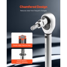 VEVOR Torx Bohrer Steckschlüsselsatz 13-tlg. Stern T8–T60, S2-Legierungsstahl & Cr-V-Stahl, 1/4 Zoll & 3/8 Zoll & 1/2 Zoll Antriebe, mit Aufbewahrungskoffer, Torx-Steckschlüssel für Autoreparatur