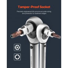 VEVOR Torx Bohrer Steckschlüsselsatz 34-tlg, massiver Stern & manipulationssicher T6-T70, S2-Legierungsstahl & Cr-V-Stahl, 1/4 & 3/8 & 1/2 Zoll Antriebe, mit Aufbewahrungskoffer, für Handbenutzung