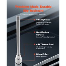 VEVOR Extra langer Inbus-Steckschlüsselsatz 18-tlg. mit 3/8 Zoll-Antrieb, S2-Legierungsstahl & Cr-V-Stahl, Standard SAE & metrisch 1/8 Zoll-3/8 Zoll, 3-12 mm, mit verbessertem Aufbewahrungskoffer