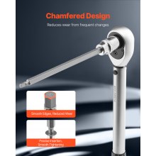 VEVOR Extra langer Inbus-Steckschlüsselsatz 18-tlg. mit 3/8 Zoll-Antrieb, S2-Legierungsstahl & Cr-V-Stahl, Standard SAE & metrisch 1/8 Zoll-3/8 Zoll, 3-12 mm, mit verbessertem Aufbewahrungskoffer