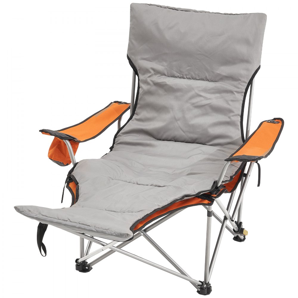 VEVOR Liegestuhl Campingstuhl Gartenstuhl Strandliege Klappstuhl Orange-Grau