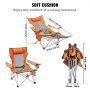 VEVOR Liegestuhl Campingstuhl Gartenstuhl Strandliege Klappstuhl Orange-Grau