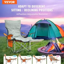 VEVOR Liegestuhl Campingstuhl Gartenstuhl Strandliege Klappstuhl Orange-Grau