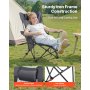 VEVOR Campingstuhl faltbar, Liegestuhl mit 4 verstellbaren Positionen, Relaxsessel Liege mit Getränkehalter, Netz-Strandstuhl mit Kopfstütze & Fußstütze, trägt 100 kg, für Outdoor Camping, grau