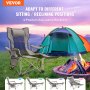 VEVOR Liegestuhl Campingstuhl Gartenstuhl Strandliege Klappstuhl 150kg Grau