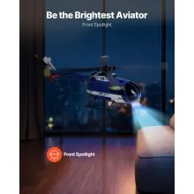 VEVOR RC-Helikopter, 2,4 GHz Ferngesteuerter Hubschrauber mit Einzelpropeller & 6-Achsen-Gyro, 4-Kanal-RC-Flugzeug für Anfänger, LED-Licht & Start/Landung mit einer Taste, für Kinder ab 8 Jahren