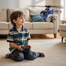 VEVOR RC-Helikopter, 2,4 GHz Ferngesteuerter Hubschrauber mit Einzelpropeller & 6-Achsen-Gyro, 4-Kanal-RC-Flugzeug für Anfänger, LED-Licht & Start/Landung mit einer Taste, für Kinder ab 8 Jahren
