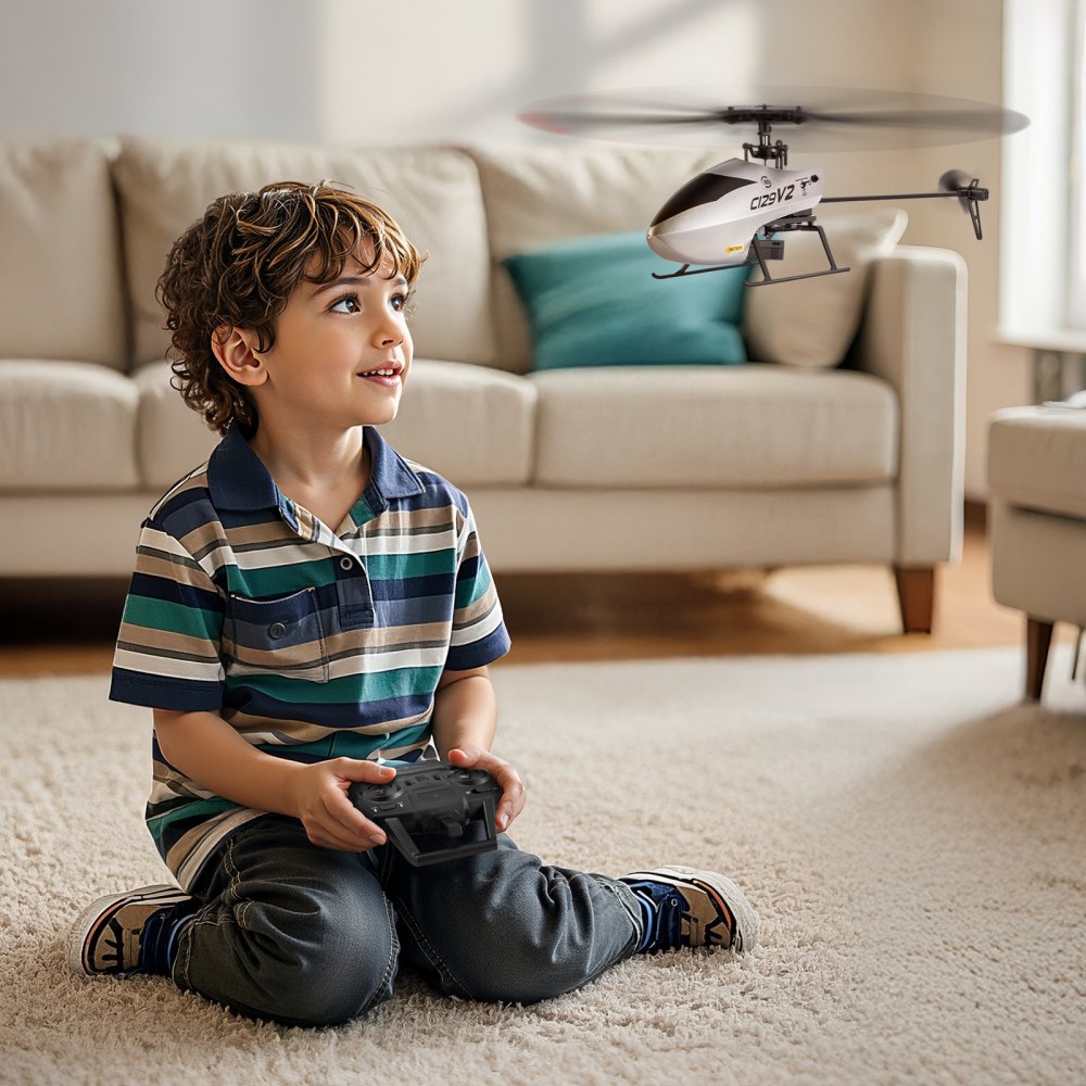 VEVOR RC-Helikopter, 2,4 GHz ferngesteuerter Hubschrauber mit Gyro, 4-Kanal-RC-Flugzeug für Anfänger, 39 Minuten Flugzeit, Start/Landung mit einer Taste, Spielzeug für Kinder ab 8 Jahren