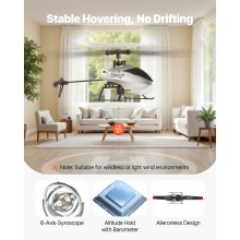 VEVOR RC-Helikopter, 2,4 GHz ferngesteuerter Hubschrauber mit Gyro, 4-Kanal-RC-Flugzeug für Anfänger, 39 Minuten Flugzeit, Start/Landung mit einer Taste, Spielzeug für Kinder ab 8 Jahren